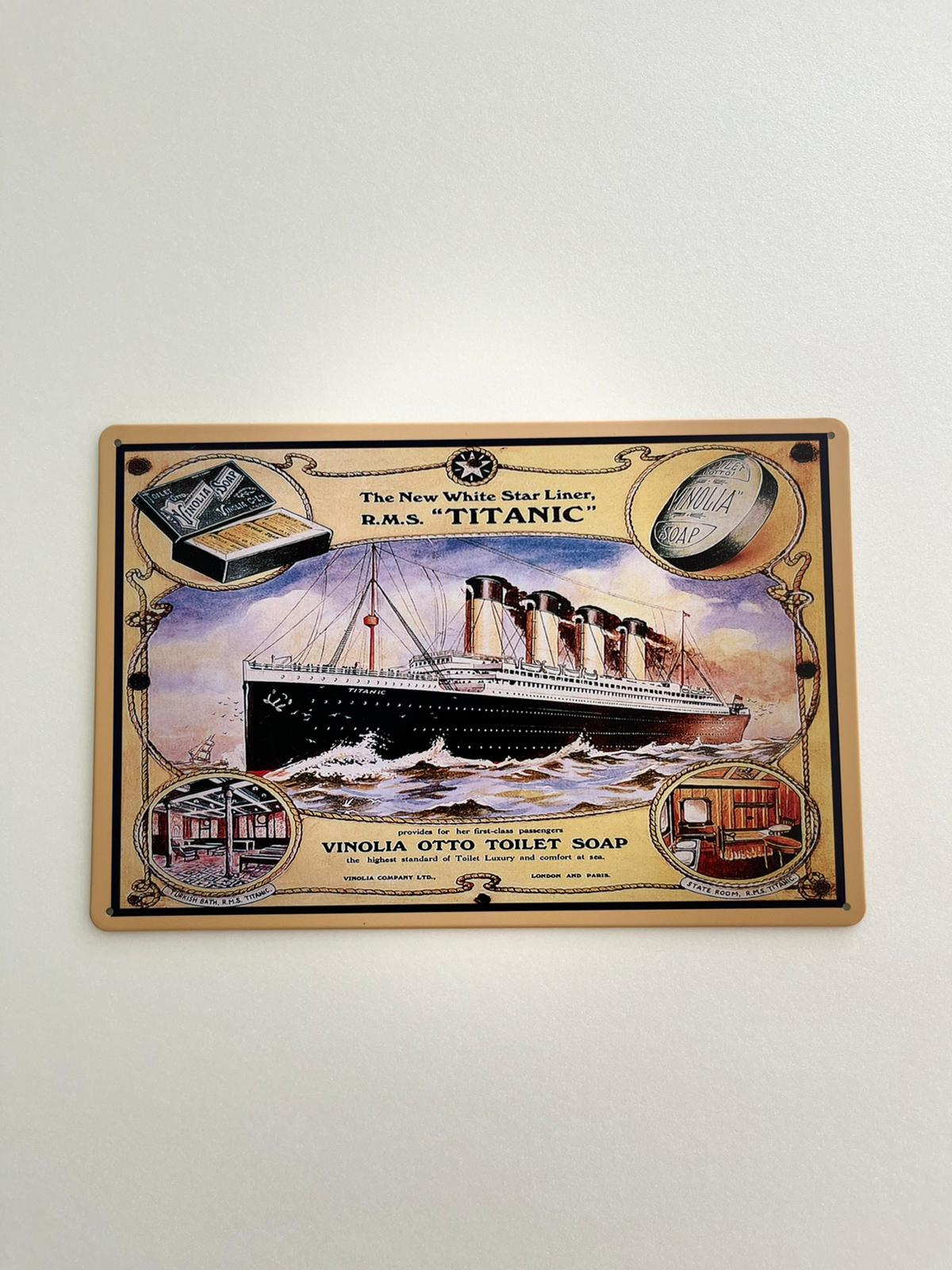 PLAQUE MÉTAL TITANIC 30X20 CM - PLAQUE DECORATIVE