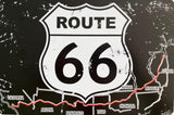 PLAQUE MÉTAL ROUTE 66 BLACK 30X20 CM - PLAQUE DECORATIVE