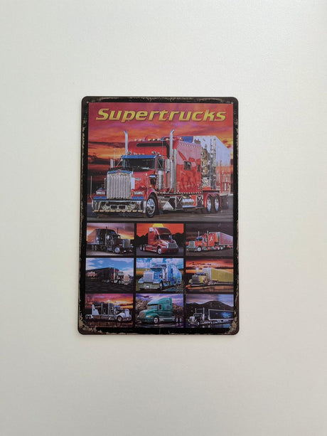 PLAQUE MÉTAL SUPERTRUCKS 30X20 CM - PLAQUE DECORATIVE