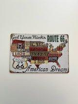 PLAQUE MÉTAL AMERICAN DREAM 30X20 CM - PLAQUE DECORATIVE