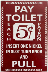 PLAQUE MÉTAL TOILET 30X20 CM - PLAQUE DECORATIVE