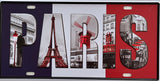 PLAQUE MÉTAL PARIS 15x30 CM - PLAQUE DECORATIVE