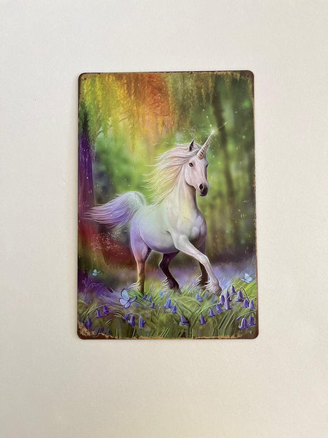 PLAQUE MÉTAL LICORNE 30X20 CM - PLAQUE DECORATIVE