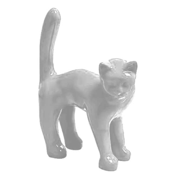 Statue Chat Animaux Resine - 45cm - Blanc - ANIMAUX-RESINE.FR