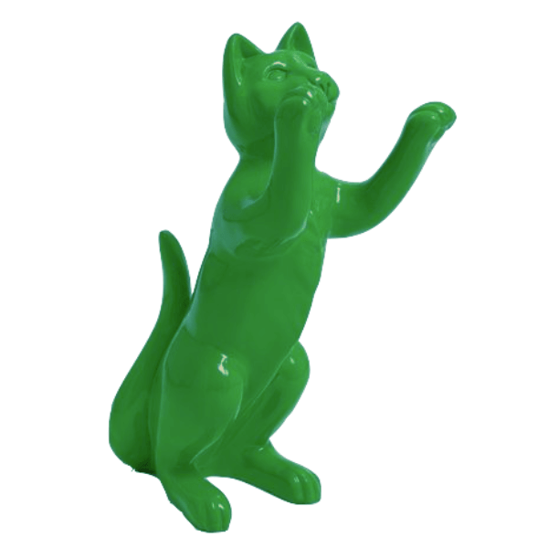 Statue Chat Animaux Resine - 55cm - Vert - ANIMAUX-RESINE.FR