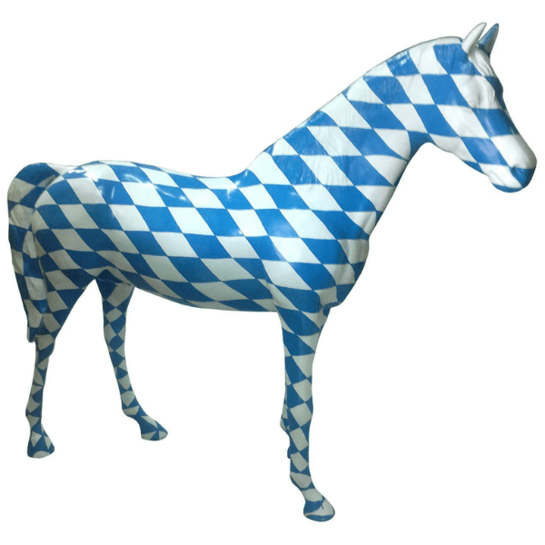 Statue Cheval Animaux Resine - 210cm - Damier - ANIMAUX-RESINE.FR