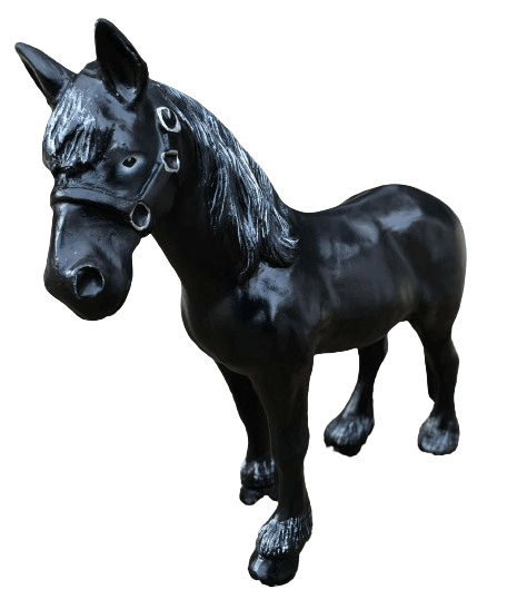 Statue Cheval Animaux Resine - 50cm - Naturel Noir - ANIMAUX-RESINE.FR