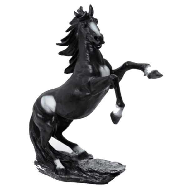 Statue Cheval Animaux Resine - 90cm - Noir - ANIMAUX-RESINE.FR