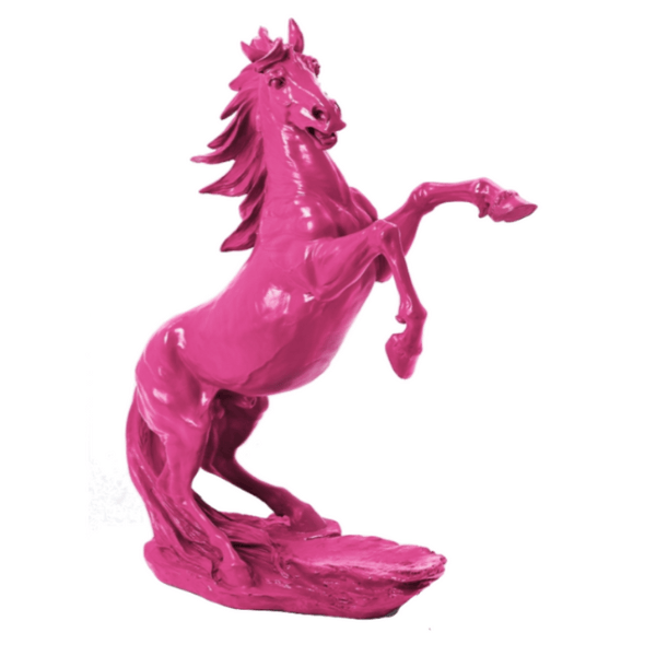 Statue Cheval Animaux Resine - 90cm - Rose Fushia - ANIMAUX-RESINE.FR