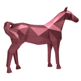 Statue Cheval Origami Animaux Resine - 210cm - Rose Clair - ANIMAUX-RESINE.FR