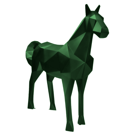 Statue Cheval Origami Animaux Resine - 210cm - Vert - ANIMAUX-RESINE.FR