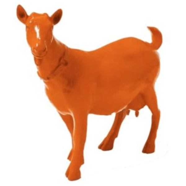 Statue Chevre Tete en Haut Animaux Resine - 60cm - Orange - ANIMAUX-RESINE.FR