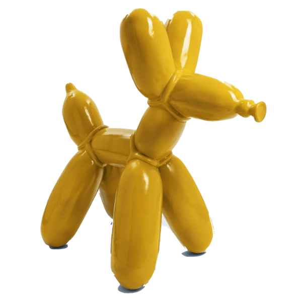 Statue Chien Ballon Animaux Resine - 120cm - Jaune - ANIMAUX-RESINE.FR