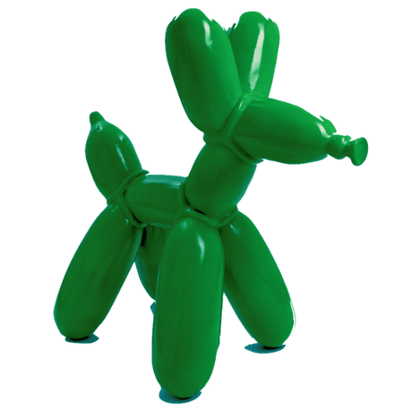 Statue Chien Ballon Animaux Resine - 210cm - Vert - ANIMAUX-RESINE.FR