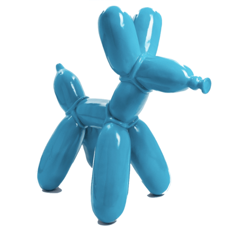 Statue Chien Ballon Animaux Resine - 70cm - Bleu Ciel - ANIMAUX-RESINE.FR