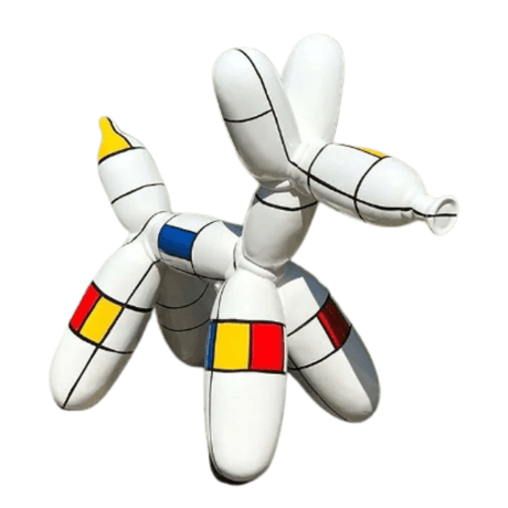 Statue Chien Ballon Animaux Resine - 70cm - Mondrian - ANIMAUX-RESINE.FR