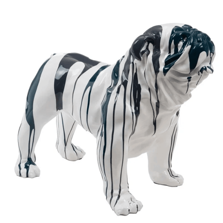 Statue Chien Bouledogue Anglais Animaux Resine - 160cm - Coulure Noir - ANIMAUX-RESINE.FR