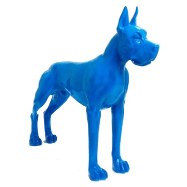 Statue Chien Dogue Allemand Animaux Resine - 120cm - Bleu - ANIMAUX-RESINE.FR