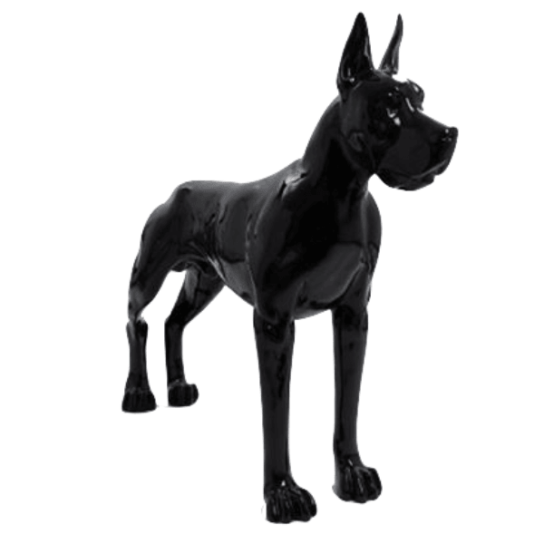 Statue Chien Dogue Allemand Animaux Resine - 120cm - Noir - ANIMAUX-RESINE.FR