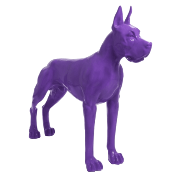 Statue Chien Dogue Allemand Animaux Resine - 120cm - Violet - ANIMAUX-RESINE.FR