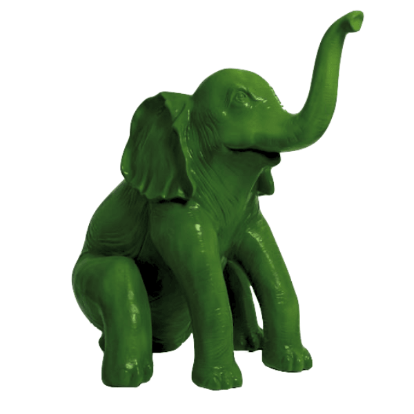 Statue Elephant Animaux Resine - 140cm - Vert - ANIMAUX-RESINE.FR