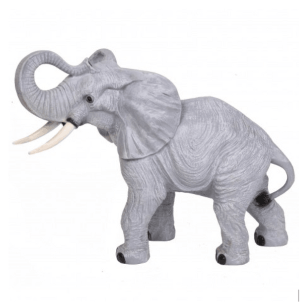 Statue Elephant Animaux Resine - 90cm - Argenté - ANIMAUX-RESINE.FR