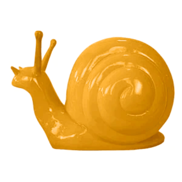 Statue Escargot Animaux Resine - 50cm - Jaune - ANIMAUX-RESINE.FR