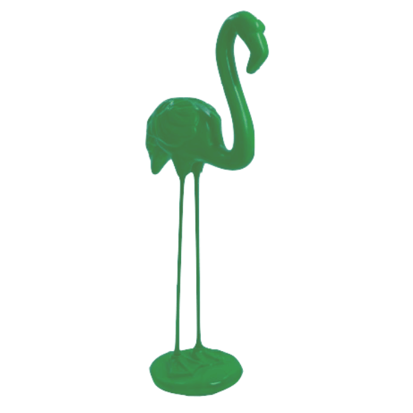 Statue Flamant Rose Animaux Resine - 110cm - Vert - ANIMAUX-RESINE.FR