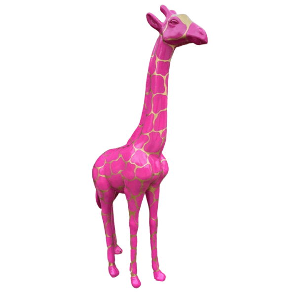 Statue Girafe Animaux Resine - 210cm - Ecaille Rose - ANIMAUX-RESINE.FR