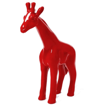 Statue Girafe Animaux Resine - 50cm - Rouge - ANIMAUX-RESINE.FR