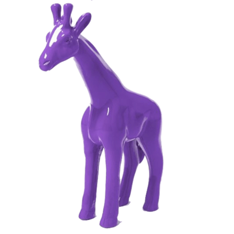 Statue Girafe Animaux Resine - 50cm - Violet - ANIMAUX-RESINE.FR