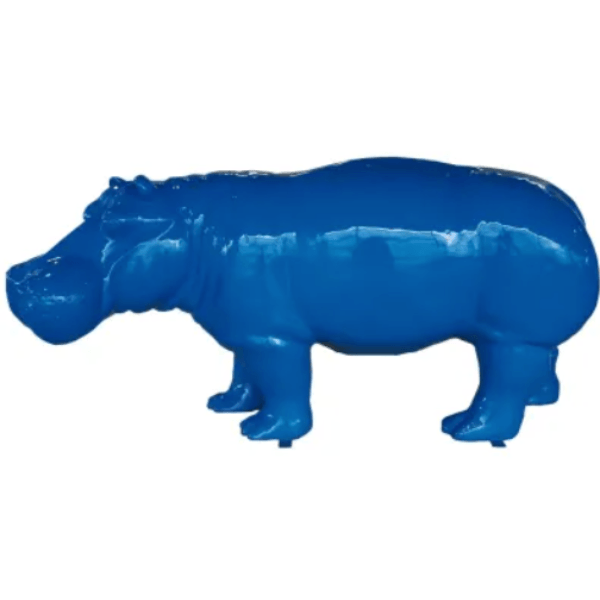 Statue Hippopotame Animaux Resine - 180cm - Bleu - ANIMAUX-RESINE.FR