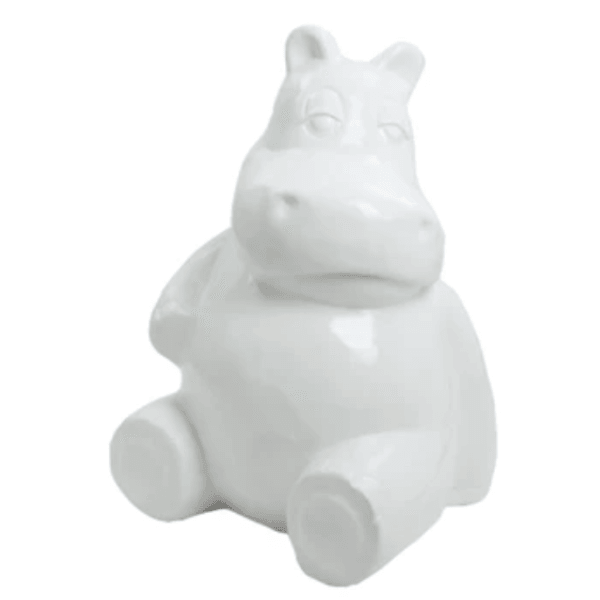 Statue Hippopotame Animaux Resine - 50cm - Blanc - ANIMAUX-RESINE.FR