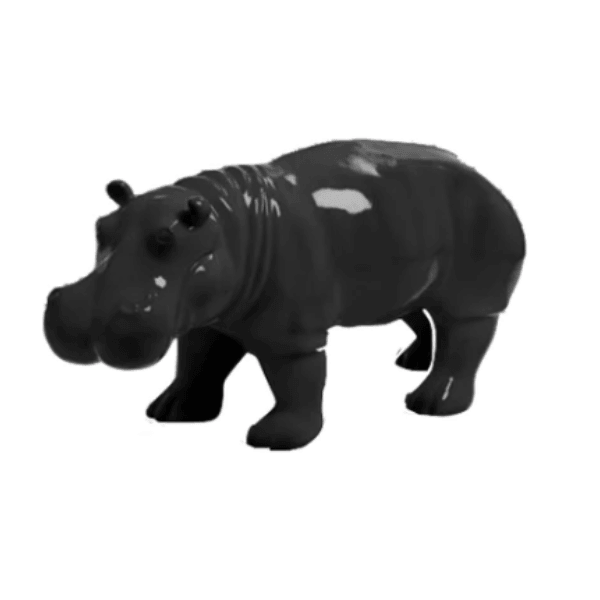 Statue Hippopotame Animaux Resine - 95cm - Noir - ANIMAUX-RESINE.FR