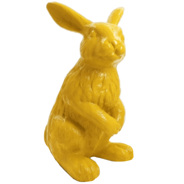 Statue Lapin Animaux Resine - 115cm - Jaune - ANIMAUX-RESINE.FR