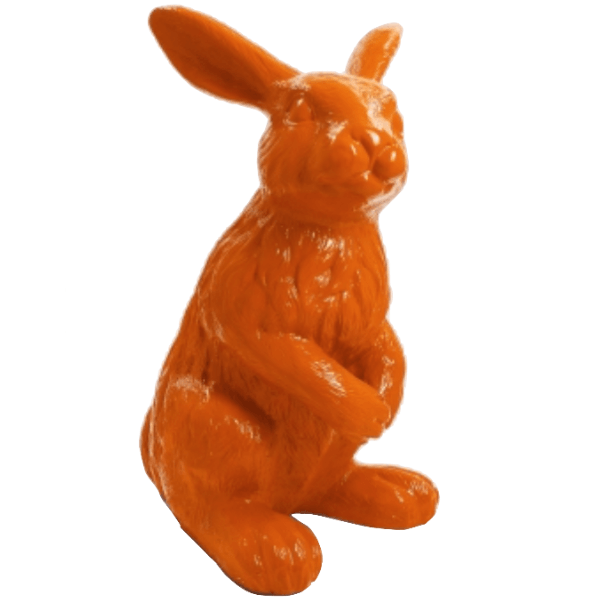 Statue Lapin Animaux Resine - 115cm - Orange - ANIMAUX-RESINE.FR