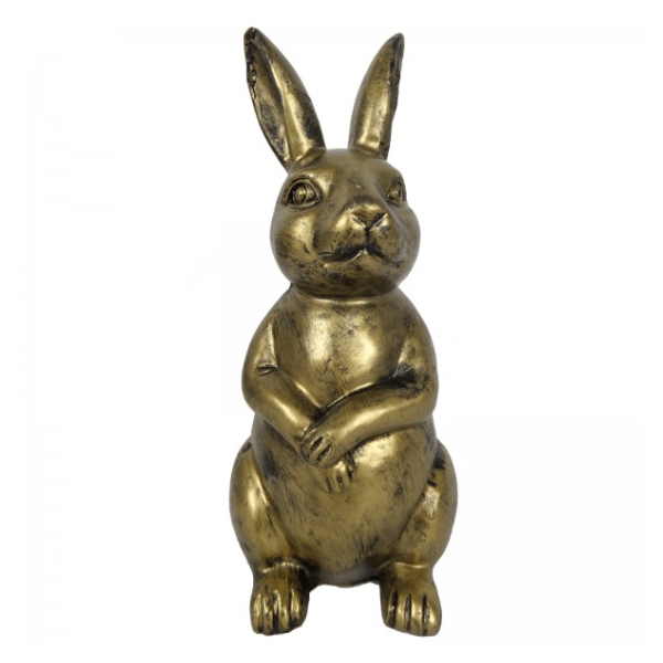 Statue Lapin Animaux Resine - 35cm - Bronze - ANIMAUX-RESINE.FR