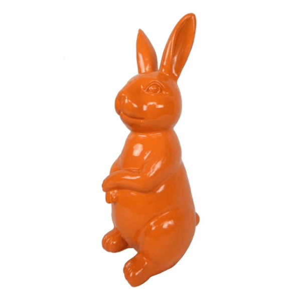 Statue Lapin Animaux Resine - 35cm - Orange - ANIMAUX-RESINE.FR