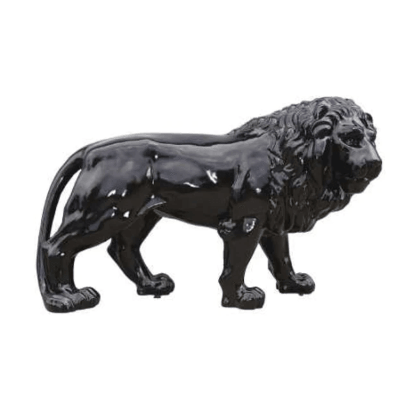 Statue Lion Animaux Resine - 190cm - Noir - ANIMAUX-RESINE.FR