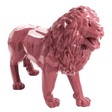 Statue Lion Animaux Resine Origami - 100cm - Rose Clair - ANIMAUX-RESINE.FR