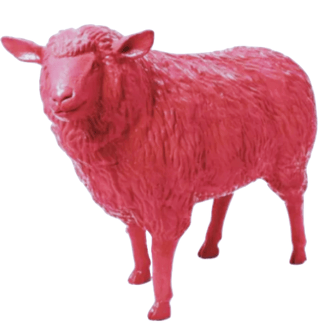 Statue Mouton Animaux Resine - 110cm - Rose Fushia - ANIMAUX-RESINE.FR