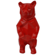 Statue Ours Origami Animaux Resine - 40cm - Rouge - ANIMAUX-RESINE.FR