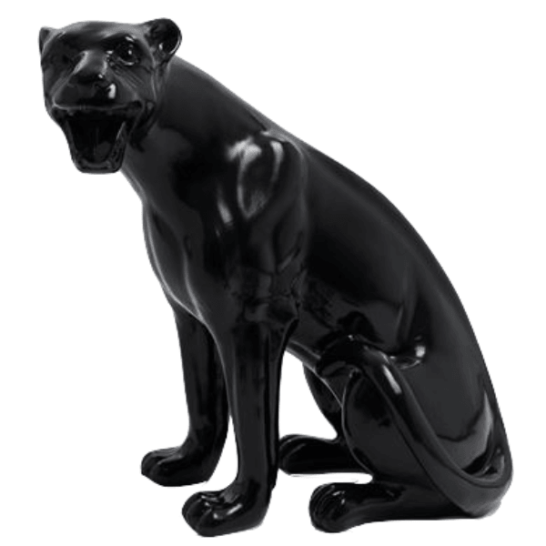 Statue Panthere Animaux Resine - 75cm - Noir - ANIMAUX-RESINE.FR