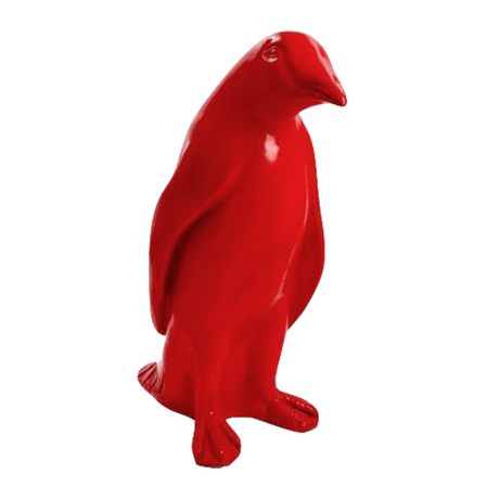 Statue Pingouin Animaux Resine - 120cm - Rouge - ANIMAUX-RESINE.FR