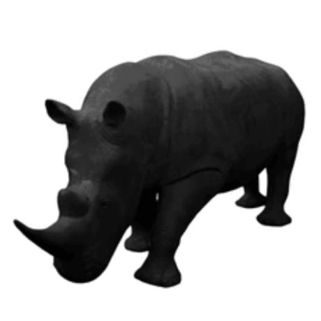 Statue Rhinoceros Animaux Resine - 380cm - Noir - ANIMAUX-RESINE.FR