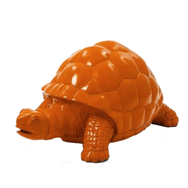 Statue Tortue Animaux Resine - 110cm - Orange - ANIMAUX-RESINE.FR