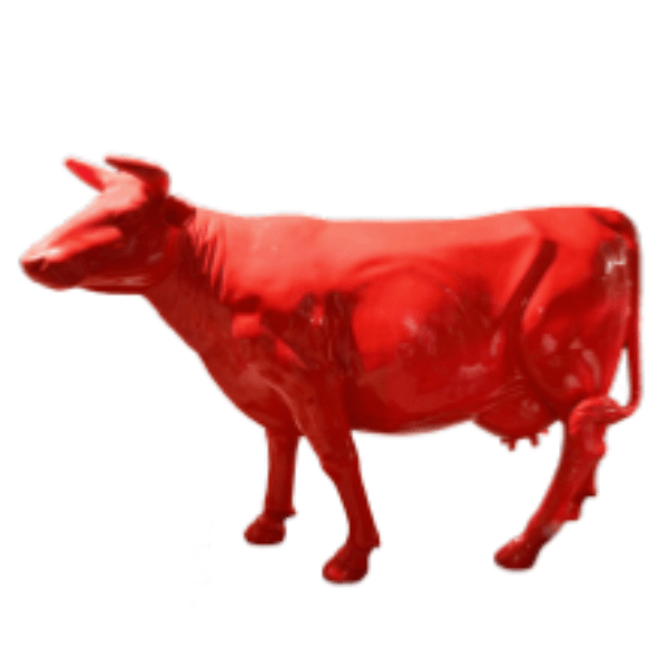 Statue Vache Animaux Resine - 225cm - Rouge - ANIMAUX-RESINE.FR