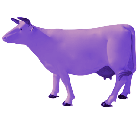 Statue Vache Animaux Resine - 225cm -Violet - ANIMAUX-RESINE.FR